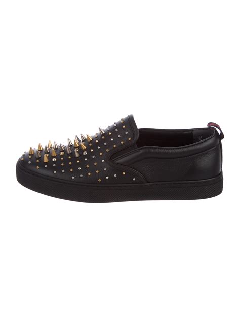 gucci spiked slip-on sneakers w tags|Buy Gucci Slip On Shoes: New Releases & Iconic Styles .